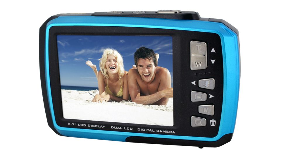 Coleman Duo 14.0 MP Underwater Digital &amp; Video Camera, Waterproof to 10 ft, Blue 2V7WP-BL