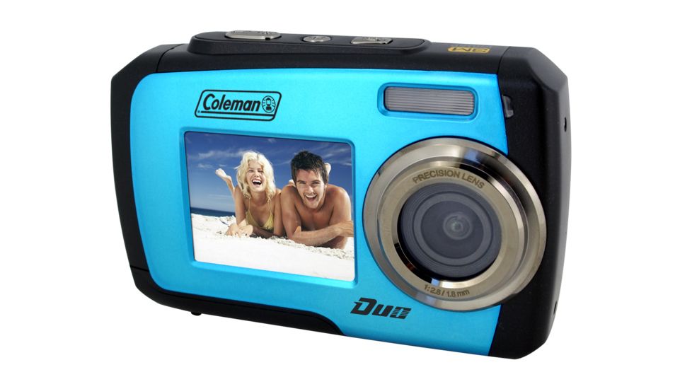 Coleman Duo 14.0 MP Underwater Digital &amp; Video Camera, Waterproof to 10 ft, Blue 2V7WP-BL