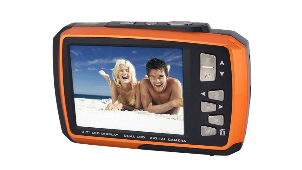 Coleman Duo 14.0 MP Underwater Digital &amp; Video Camera, Waterproof to 10 ft, Orange 2V7WP-O