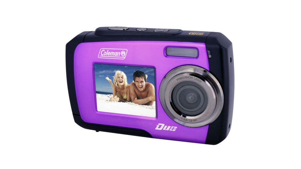 Coleman Duo 14.0 MP Underwater Digital &amp; Video Camera, Waterproof to 10 ft, Purple 2V7WP-P