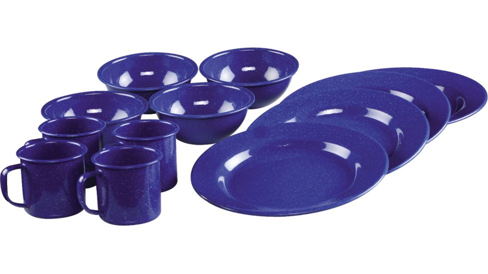 Coleman Enamelware Dining Set Blue 12 Piece 187779