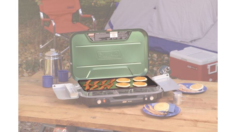 Coleman Even Temp Full Size Aluminum Griddle for Camping Stove, Black, Fits Coleman Even-Temp Stoves 2000020968