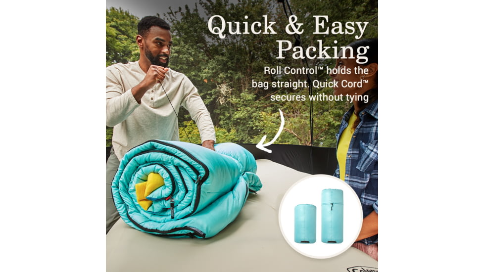 Coleman Flatlands Double Flannel Sleeping Bag, 30F, Blue, CM1010410016-17
