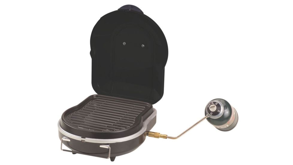 Coleman Fold N Go Propane Grill, Built In Handle, 6,000 BTU, Black, 105 Sq In Cooking Area 2000020926