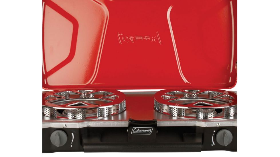 Coleman Fyre Cadet 2-Burner Propane Camping Stove, Red 2000017462