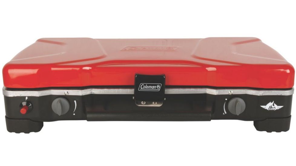 Coleman Fyre Cadet 2-Burner Propane Camping Stove, Red 2000017462