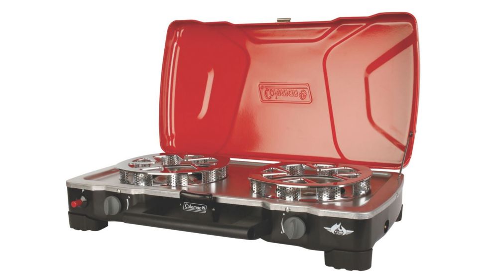 Coleman Fyre Cadet 2-Burner Propane Camping Stove, Red 2000017462