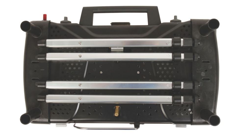 Coleman Fyre Major  Hyperflame 2 Burner Propane Camping Stove, Telescoping Legs, Red / Black 2000020104