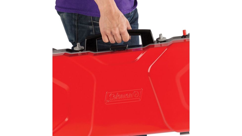 Coleman Fyre Major  Hyperflame 2 Burner Propane Camping Stove, Telescoping Legs, Red / Black 2000020104