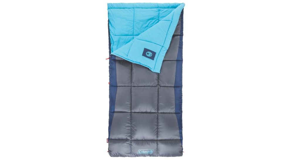 Coleman Heaton Peak 30 Big-N-Tall Sleeping Bag, Machine Washable, Blue, 81 x 39 in 2000018518