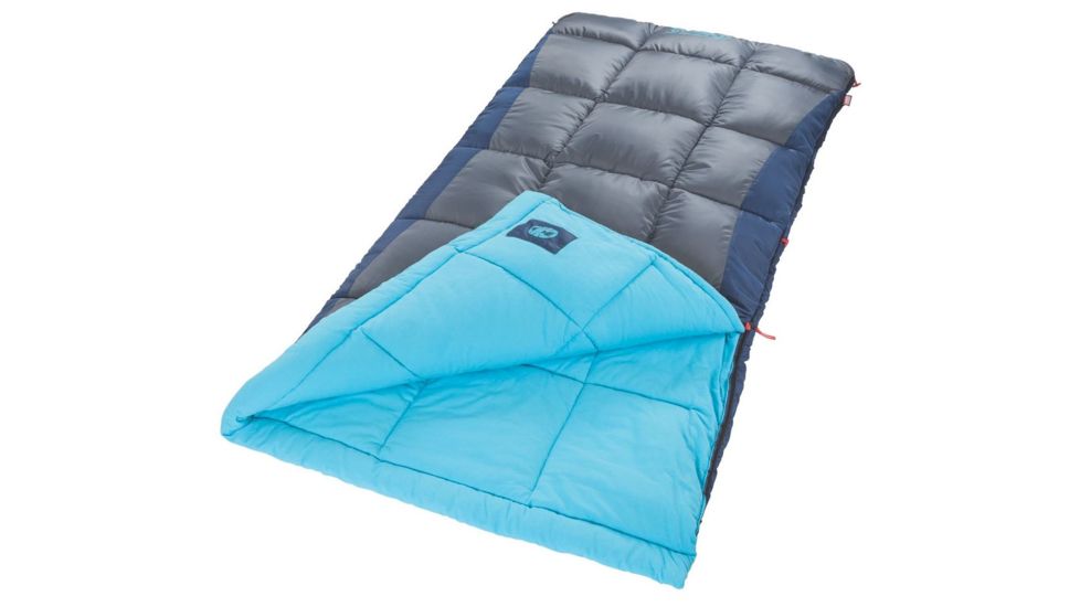 Coleman Heaton Peak 30 Big-N-Tall Sleeping Bag, Machine Washable, Blue, 81 x 39 in 2000018518