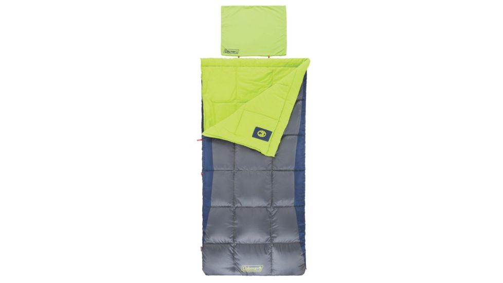 Coleman Heaton Peak 40 Big-N-Tall Sleeping Bag, Machine Washable, Blue / Green, 81 x 39 in 2000018517