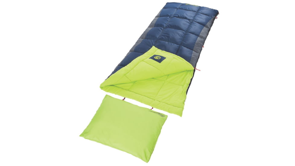 Coleman Heaton Peak 40 Big-N-Tall Sleeping Bag, Machine Washable, Blue / Green, 81 x 39 in 2000018517