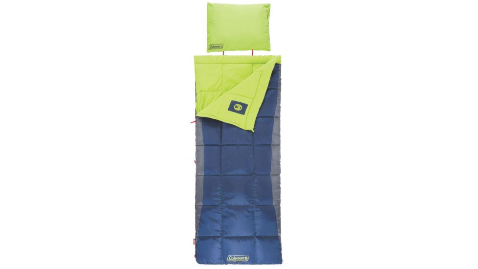 Coleman Heaton Peak 40 Tall  Sleeping Bag, Detachable Pillow Sleeve, Blue / Green, 79 X 33 IN 2000018514