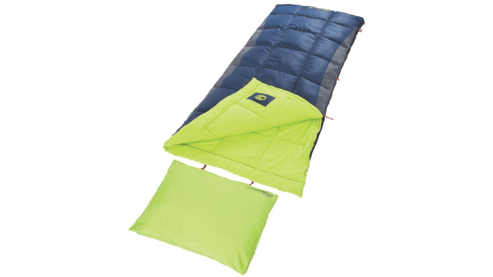 Coleman Heaton Peak 40 Tall  Sleeping Bag, Detachable Pillow Sleeve, Blue / Green, 79 X 33 IN 2000018514