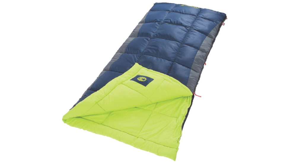Coleman Heaton Peak 40 Tall  Sleeping Bag, Detachable Pillow Sleeve, Blue / Green, 79 X 33 IN 2000018514
