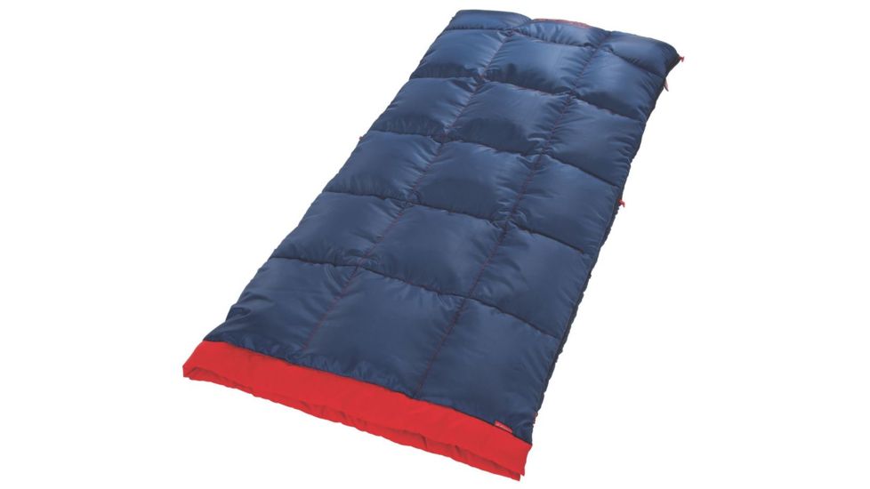Coleman Heaton Peak 50 Regular Sleeping Bag, Detachable Pillow Sleeve, Blue / Red, 75 x 33 in 2000018510