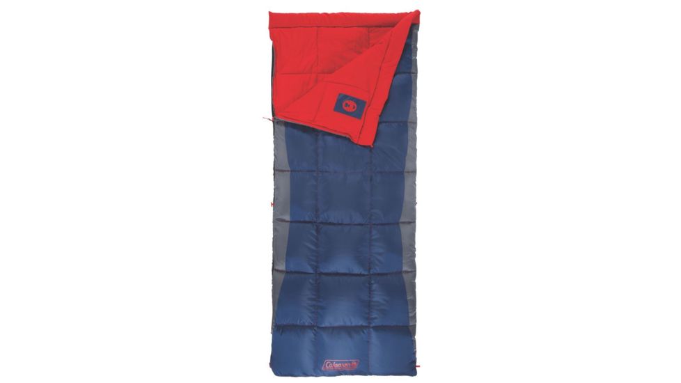 Coleman Heaton Peak 50 Tall  Sleeping Bag, Detachable Pillow Sleeve, Blue / Red, 79 x 33 in 2000018513