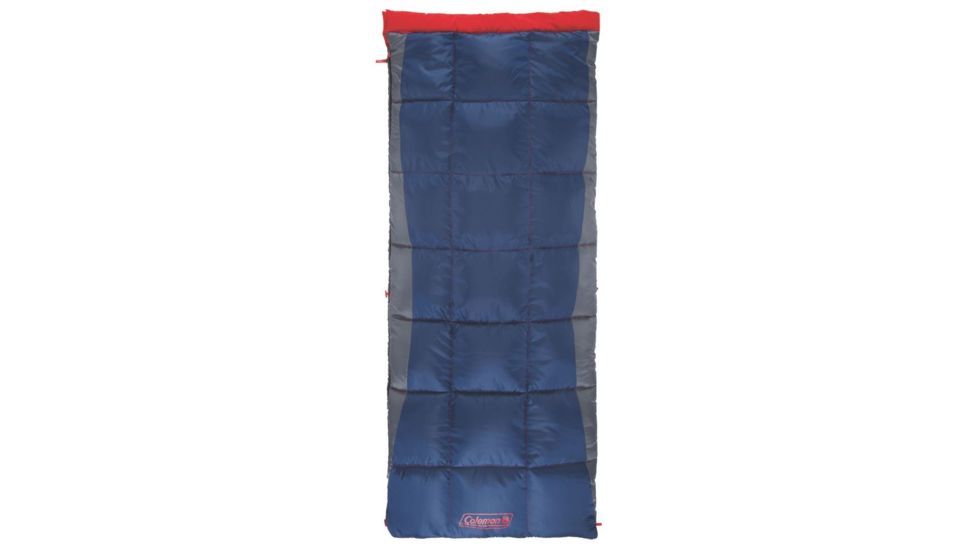 Coleman Heaton Peak 50 Tall  Sleeping Bag, Detachable Pillow Sleeve, Blue / Red, 79 x 33 in 2000018513