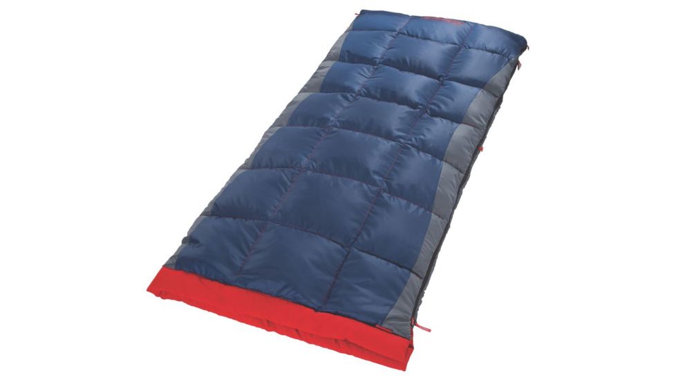 Coleman Heaton Peak 50 Tall  Sleeping Bag, Detachable Pillow Sleeve, Blue / Red, 79 x 33 in 2000018513