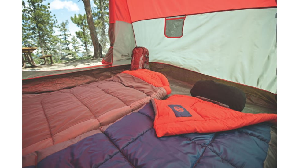 Coleman Heaton Peak 50 Tall  Sleeping Bag, Detachable Pillow Sleeve, Blue / Red, 79 x 33 in 2000018513