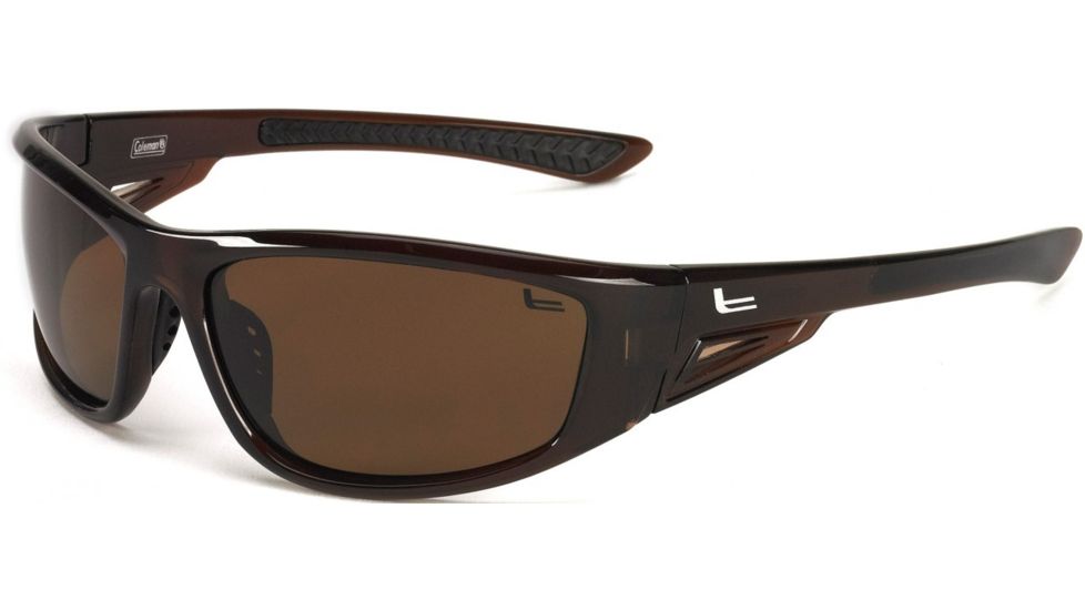 Coleman Highlander Sunglasses, Transparent Shiny Brown Frame, Brown Lens Lens, Polarized, C6025-C3