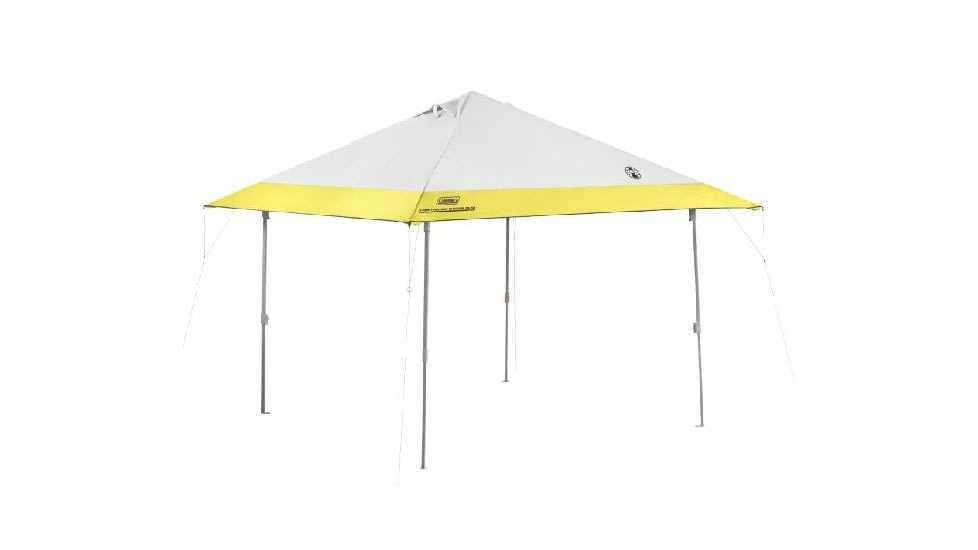Coleman Instant Eaved Canopy Shelter, Center Height 8 ft 8 in, White / Yellow, 10 ft x 10 ft 2000014346
