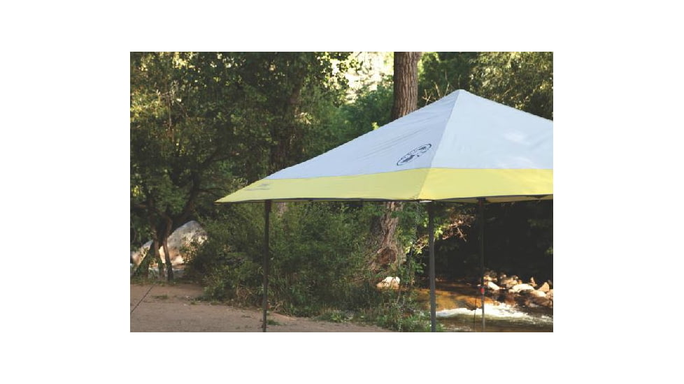 Coleman Instant Eaved Canopy Shelter, Center Height 8 ft 8 in, White / Yellow, 10 ft x 10 ft 2000014346
