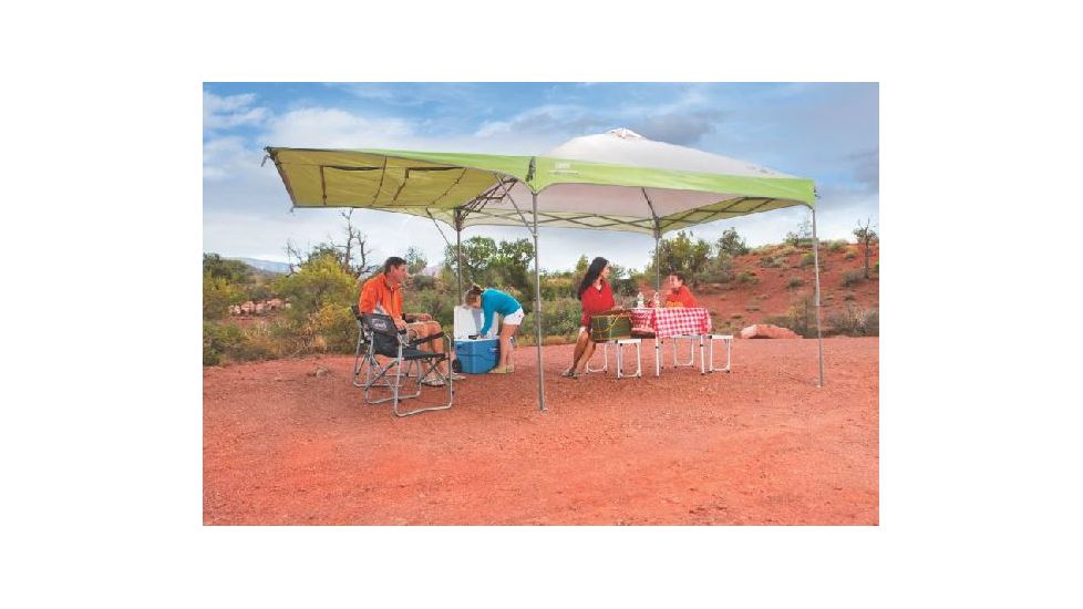 Coleman Instant Shelter W/ Swingwall, White / Green, 10 x 16 ft 2000010008