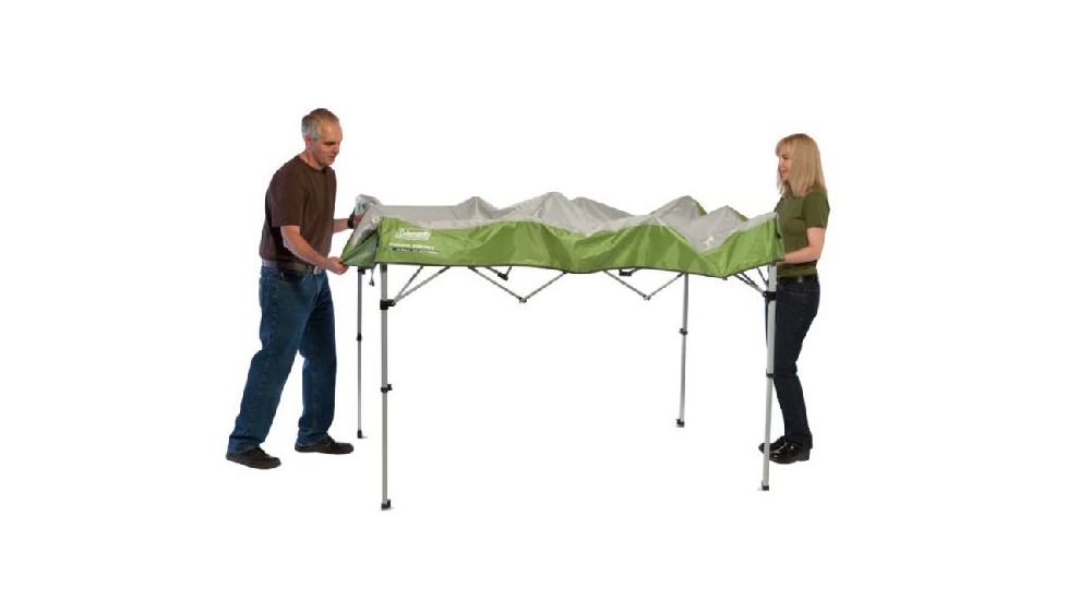 Coleman Instant Sun Canopy Shelter, White / Green, 7 ft x 5 ft 2000012221