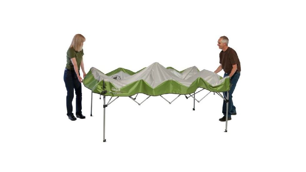 Coleman Instant Sun Shelter Canopy , Center Height 7 ft 4 in, White / Green, 9 ft x 7 ft 2000012222