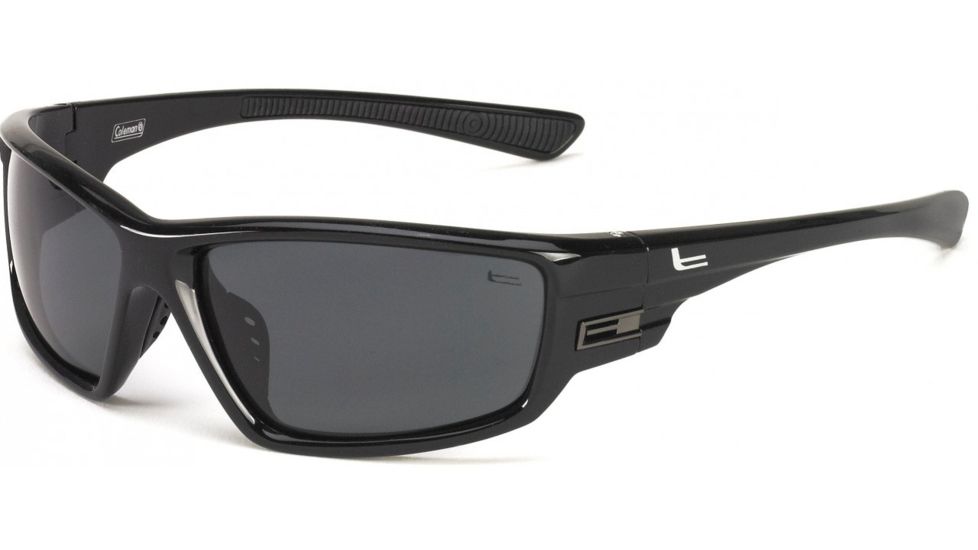 Coleman Intruder Sunglasses, Shiny Black Frame, Smoke Lens Lens, Polarized, C6028-C3