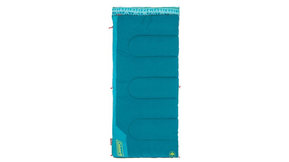 Coleman Kid's 50 Rect Sleeping Bag, Glow In The Dark Design, Interior Tuck Pocket, Teal, 60 x 26 in 2000035901