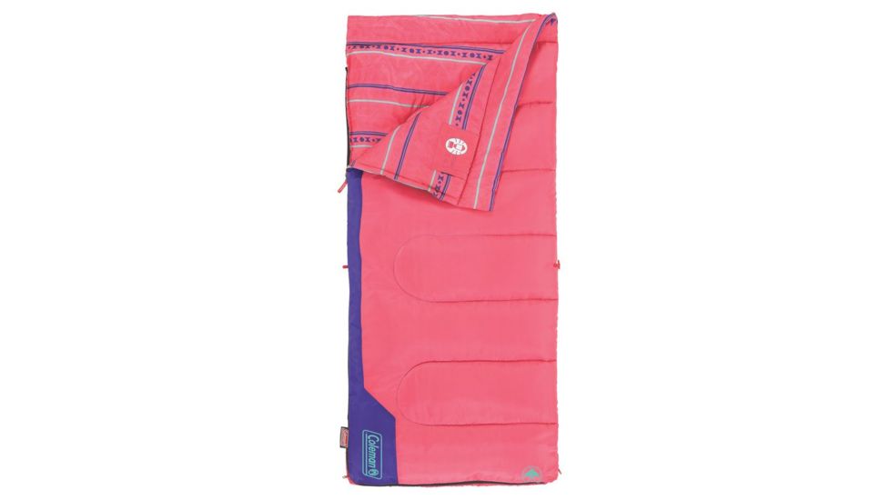 Coleman Kid's 50 Rect Sleeping Bag, Glow In The Dark Design, Interior Tuck Pocket, Pink, 60 x 26 in 2000025289