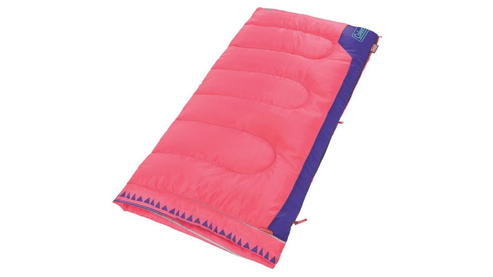 Coleman Kid's 50 Rect Sleeping Bag, Glow In The Dark Design, Interior Tuck Pocket, Pink, 60 x 26 in 2000025289
