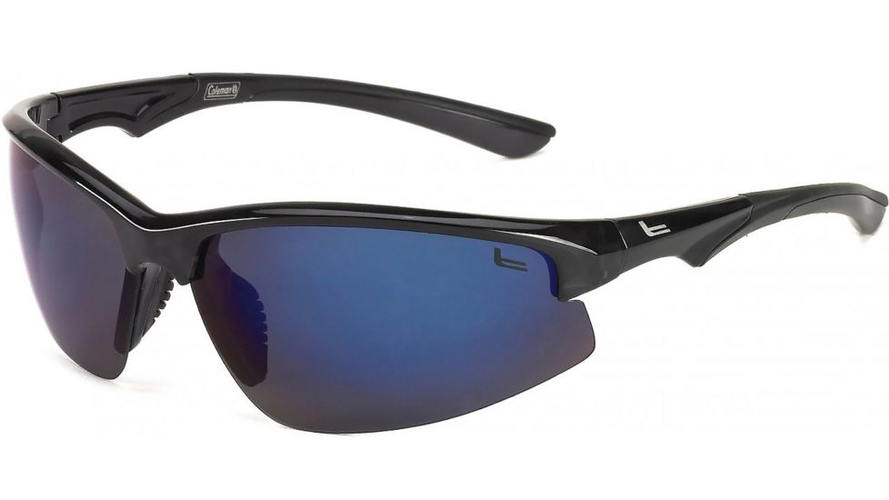 Coleman Magnum Sunglasses, Shiny Transparent Dark Grey Frame, Blue Lens Lens, Polarized, C6034-C2