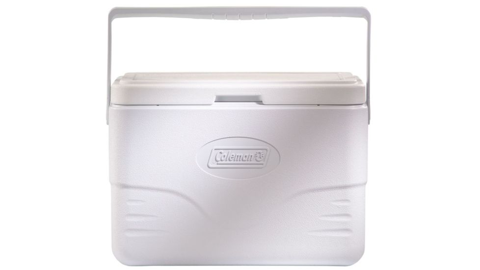 Coleman Marine 28 Quart Cooler, Antimicrobial Liner, Holds 39 Cans, White, Exterior Dimensions - 19.7 x 12.01 x 13.69 in 6278-763