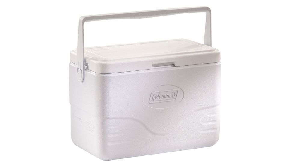 Coleman Marine 28 Quart Cooler, Antimicrobial Liner, Holds 39 Cans, White, Exterior Dimensions - 19.7 x 12.01 x 13.69 in 6278-763