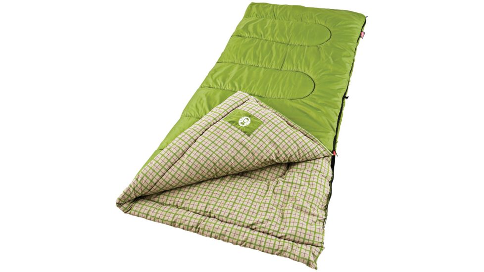 Coleman Outdoor Rectangular Flannel Sleeping Bag, Green Valley 40, 2000004448
