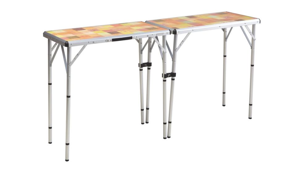 Coleman Pack-Away Outdoor 4-In-1 Table, Mosaic Laminate Top, 3 Adjustable Heights 2000020277