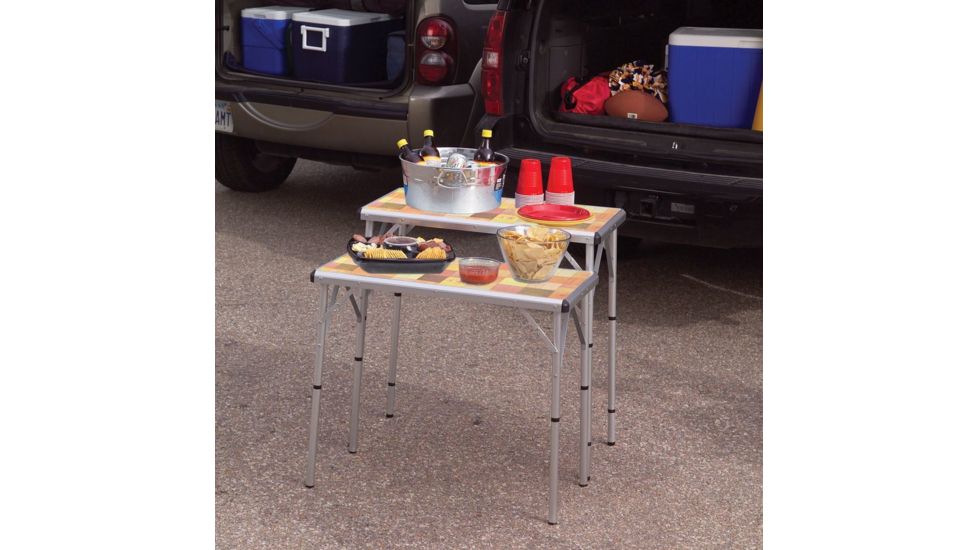 Coleman Pack-Away Outdoor 4-In-1 Table, Mosaic Laminate Top, 3 Adjustable Heights 2000020277