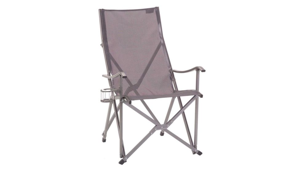 Coleman Patio Sling Chair, Cup Holder /Aluminum, Gray, Seat 23.5 in 2000020294