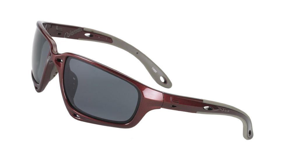 Coleman  Powerhouse TR90 6521 Polarized Sunglasses - Burgundy  Frame, Smoke Lenses CC2 6521-C3