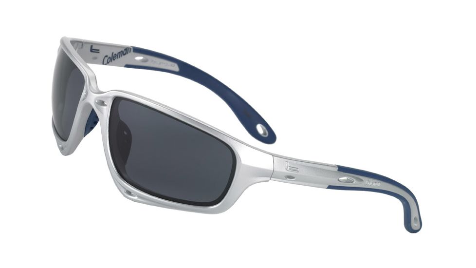 Coleman  Powerhouse TR90 6521 Polarized Sunglasses - Metallic Silver Frame, Smoke Lenses CC2 6521-C1