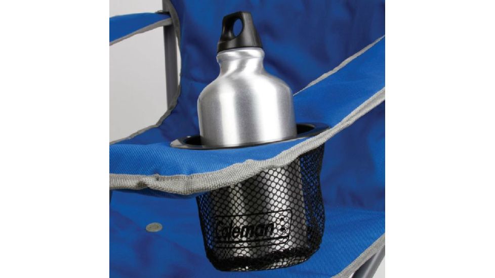 Coleman Quad Oversized Chair, Cell Phone Sleeve, Side Media Sleeve, Weight Capacity 600 lb, Blue 2000026491