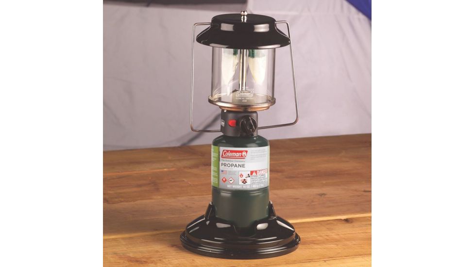 Coleman QuickPack 2 Mantle Propane Lantern W/ Case, 1000 Lumens on High Cast,  Adjustable Brightness, Black 2000026516