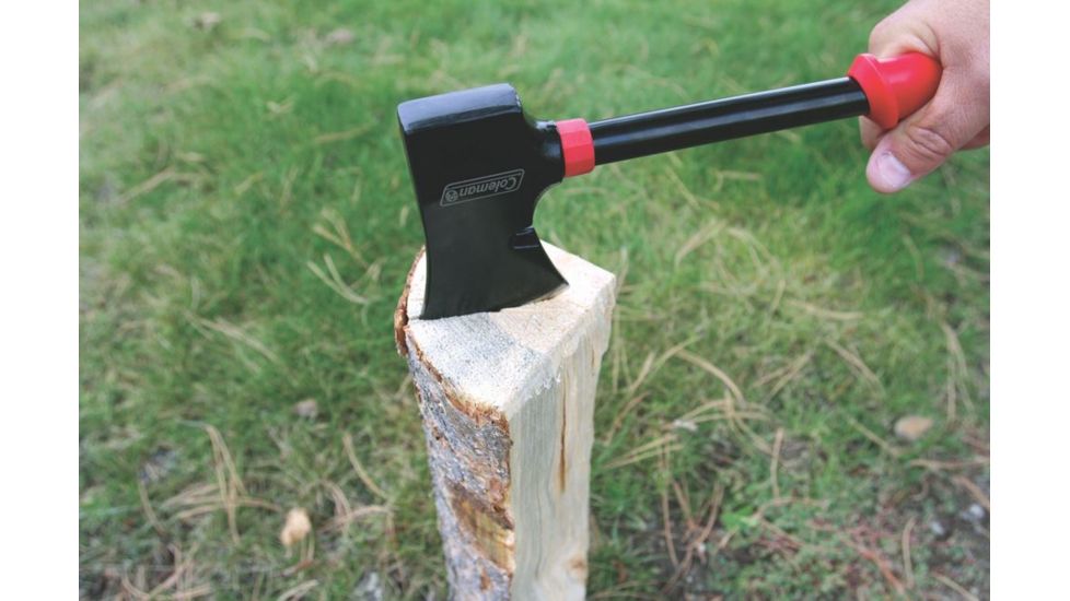 Coleman Rugged Axe W/ Nail Puller, High-Carbon Steel Head, Full Tang Steel Shaft, Black / Red Handle 2000025197