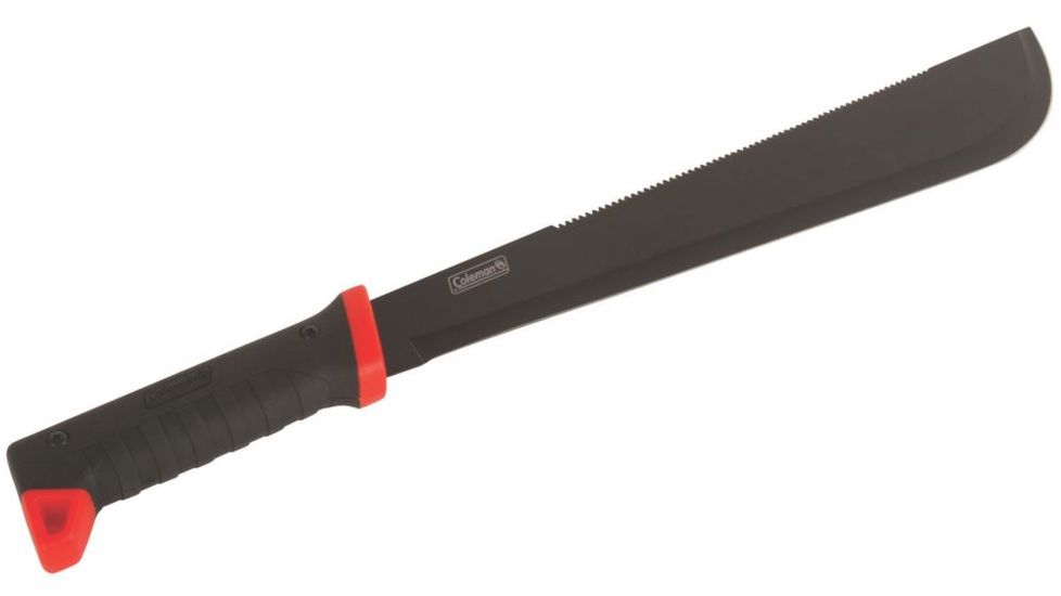 Coleman Rugged Machete W/Saw, 8.5 in Saw Edge, Steel Blade, Black / Red Handle, Overall Length 23 in 2000025206