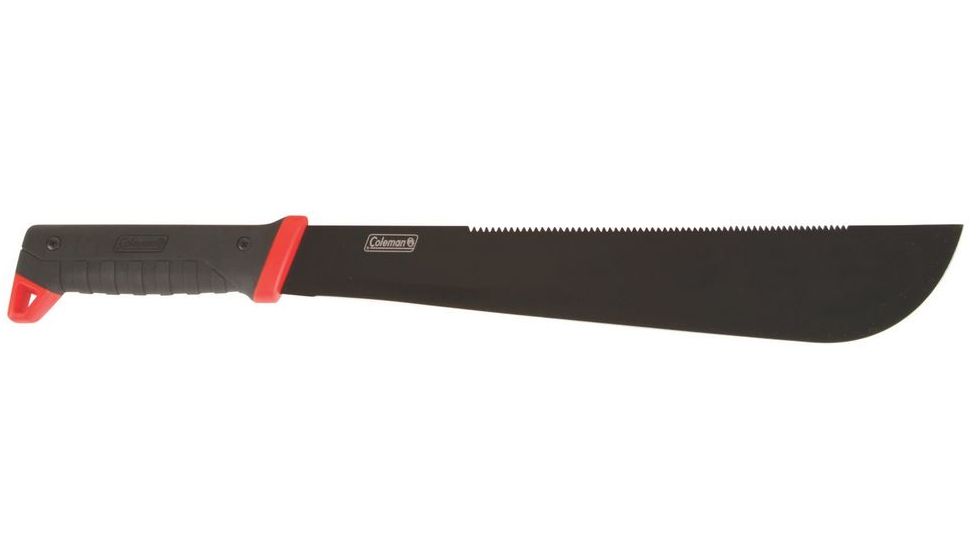 Coleman Rugged Machete W/Saw, 8.5 in Saw Edge, Steel Blade, Black / Red Handle, Overall Length 23 in 2000025206
