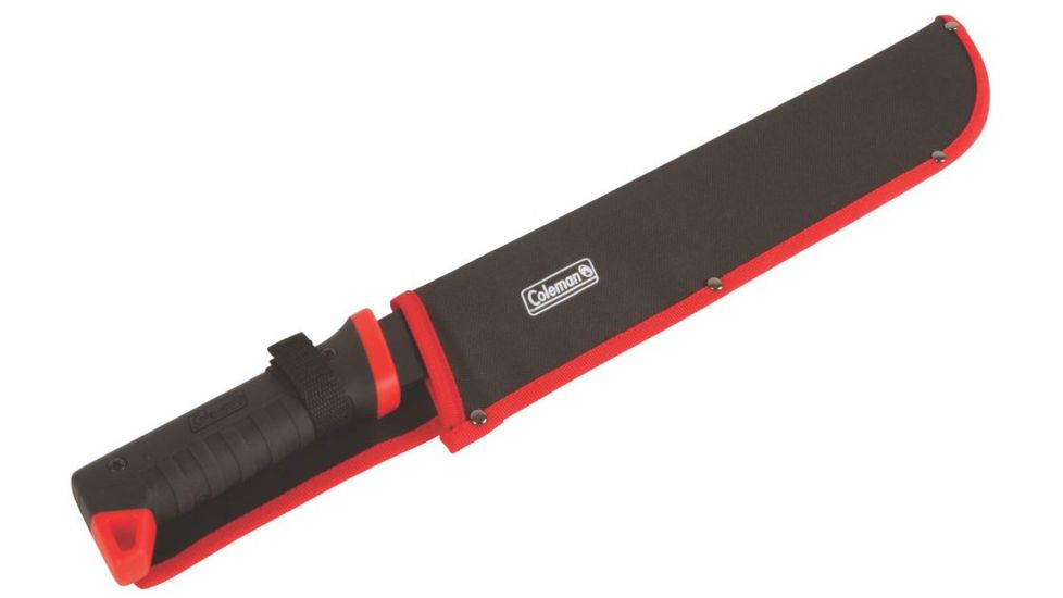 Coleman Rugged Machete W/Saw, 8.5 in Saw Edge, Steel Blade, Black / Red Handle, Overall Length 23 in 2000025206